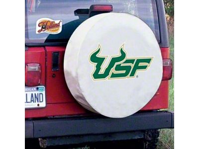 University of South Florida Spare Tire Cover with Camera Port; White (21-25 Bronco)