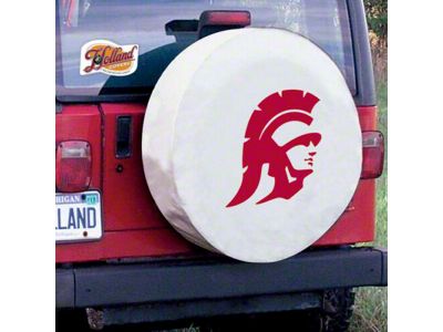 University of Southern California Spare Tire Cover with Camera Port; White (21-25 Bronco)