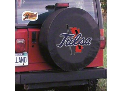 University of Tulsa Spare Tire Cover with Camera Port; Black (21-25 Bronco)