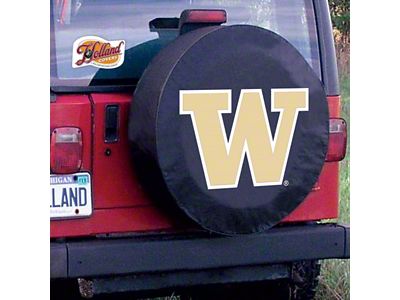 University of Washington Spare Tire Cover with Camera Port; Black (21-25 Bronco)