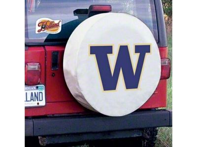 University of Washington Spare Tire Cover with Camera Port; White (21-25 Bronco)