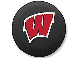 University of Wisconsin W Spare Tire Cover with Camera Port; Black (21-25 Bronco)