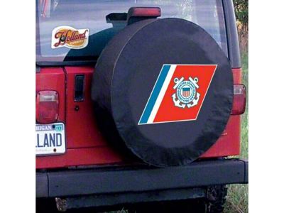 U.S. Coast Guard Spare Tire Cover with Camera Port; Black (21-25 Bronco)
