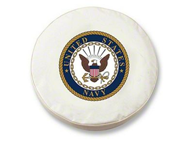 U.S. Navy Spare Tire Cover with Camera Port; White (21-25 Bronco)