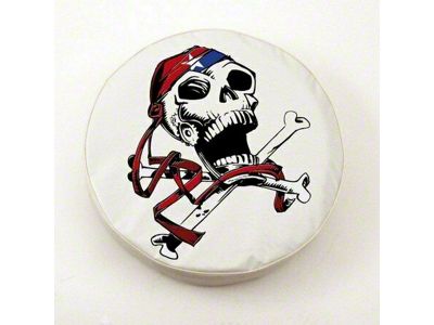 USA Pirate Spare Tire Cover with Camera Port; White (21-25 Bronco)