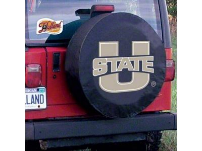 Utah State University Spare Tire Cover with Camera Port; Black (21-25 Bronco)