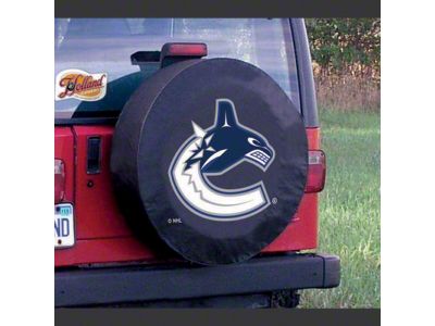 Vancouver Canucks Spare Tire Cover with Camera Port; Black (21-25 Bronco)