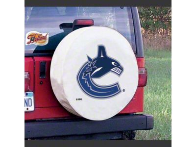 Vancouver Canucks Spare Tire Cover with Camera Port; White (21-25 Bronco)