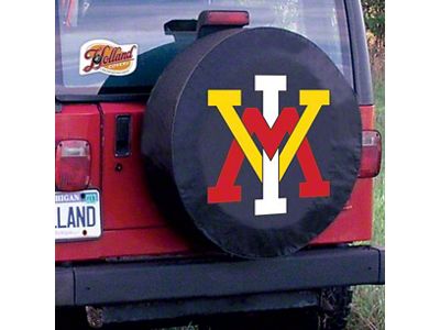 Virginia Military Institute Spare Tire Cover with Camera Port; Black (21-25 Bronco)