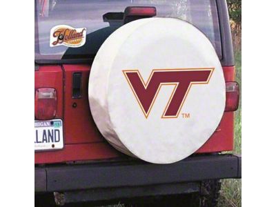 Virginia Tech University Spare Tire Cover with Camera Port; White (21-25 Bronco)