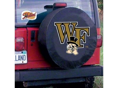 Wake Forest University Spare Tire Cover with Camera Port; Black (21-25 Bronco)