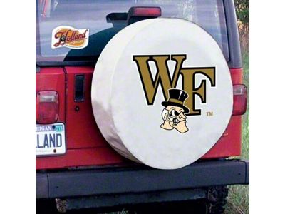 Wake Forest University Spare Tire Cover with Camera Port; White (21-25 Bronco)