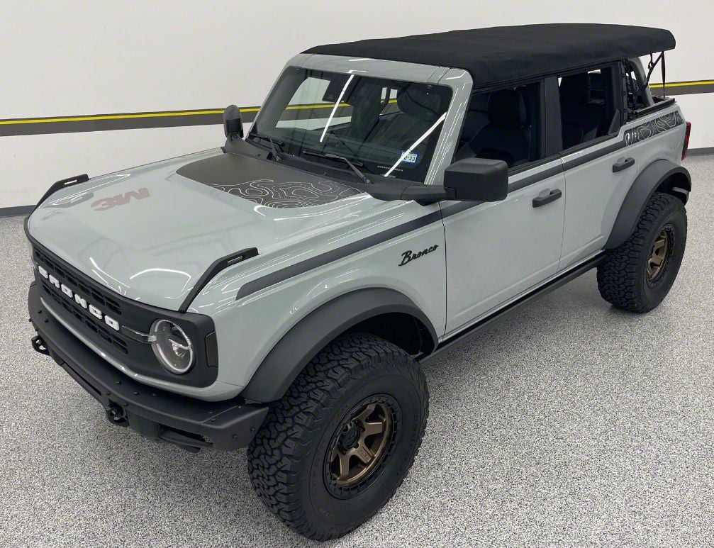 Bronco Wanderer Decal Kit; Matte Black (21-26 Bronco 4-Door