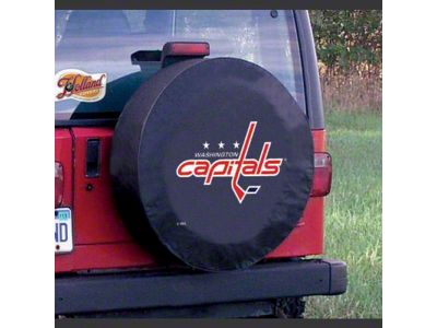 Washington Capitals Spare Tire Cover with Camera Port; Black (21-25 Bronco)