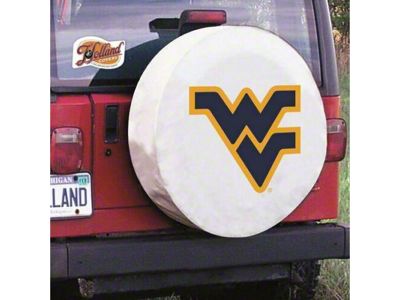 West Virginia University Spare Tire Cover with Camera Port; White (21-25 Bronco)
