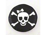 White Pirate Girl Spare Tire Cover with Camera Port; Black (21-25 Bronco)