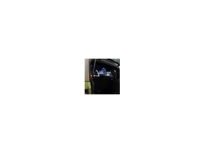 Wind Deflector with Bottom Text Bronco Logo; Clear; Red Lighting Kit (21-25 Bronco)