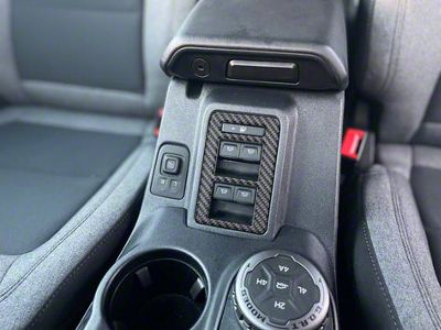 Window Control Switch Accent Trim; Domed Carbon Fiber (21-25 Bronco 4-Door)