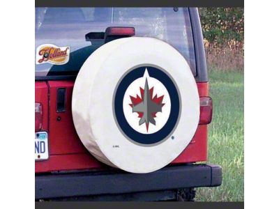 Winnipeg Jets Spare Tire Cover with Camera Port; White (21-25 Bronco)