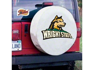 Wright State University Spare Tire Cover with Camera Port; White (21-25 Bronco)