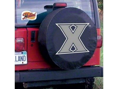 Xavier University Spare Tire Cover with Camera Port; Black (21-25 Bronco)