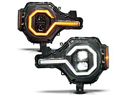 Z-Series Full LED Projector Headlight with DRL Switch and Initiation Feature; Black Housing; Clear Lens; Passenger Side (21-26 Bronco, Excluding Raptor)