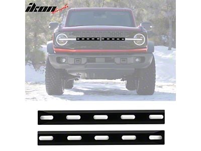 Zebra Crossing Style Grille Lights; Black (21-25 Bronco, Excluding Raptor)