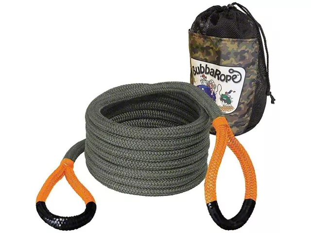 Jubb Rescue Rope Bubba Rope Jeep Wrangler 3/4-Inch x 30-Foot Defender Recovery Rope ...