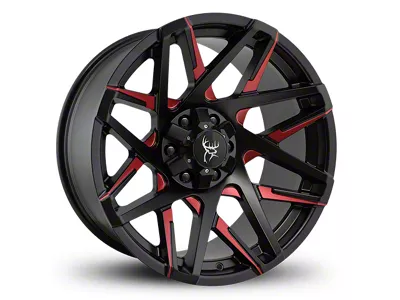 Buck Commander Canyon Satin Black Milled Face with Red Clear 6-Lug Wheel; 20x10; -25mm Offset (05-15 Tacoma)
