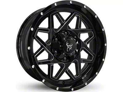 Buck Commander Gridlock Gloss Black with Milling 6-Lug Wheel; 20x9; -10mm Offset (21-25 Bronco, Excluding Raptor)