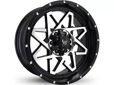 Buck Commander Gridlock Satin Black Machined Face 6-Lug Wheel; 20x10; -25mm Offset (22-25 Bronco Raptor)