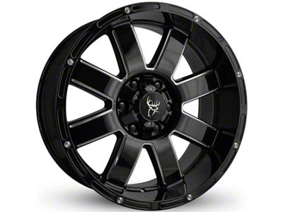 Buck Commander 8 Point Gloss Black Milled Edges 6-Lug Wheel; 20x9; -12mm Offset (17-24 Titan)