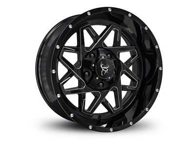 Buck Commander Caliber Gloss Black Milled Edges 6-Lug Wheel; 20x10; -25mm Offset (22-25 Tundra)