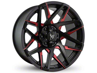 Buck Commander Canyon Satin Black Milled Face with Red Clear 6-Lug Wheel; 20x9; 0mm Offset (22-25 Tundra)