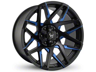 Buck Commander Canyon Satin Black Milled Face with Blue Clear 6-Lug Wheel; 20x10; -25mm Offset (22-25 Tundra)
