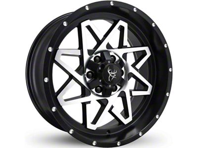 Buck Commander Gridlock Satin Black Machined Face 6-Lug Wheel; 20x10; -25mm Offset (22-25 Tundra)