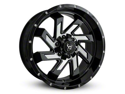 Buck Commander SAW Gloss Black Milled Face 6-Lug Wheel; 22x12; -44mm Offset (22-25 Tundra)