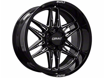 Built Off Road BTO-5 Gloss Black Milled 6-Lug Wheel; 22x12; -44mm Offset (03-09 4Runner)