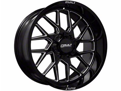 Built Off Road BTO-3 Gloss Black Milled 6-Lug Wheel; 22x12; -44mm Offset (16-24 Titan XD)
