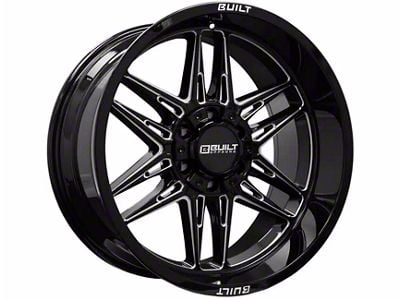 Built Off Road BTO-5 Gloss Black Milled 6-Lug Wheel; 22x12; -44mm Offset (16-24 Titan XD)