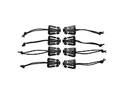 Elastic Tech Panel Clips; 8-Piece Kit; Black