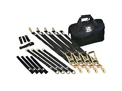 Bulldog Winch 2-Inch x 8-Foot Ratcheting Tie-Down Strap Kit; 17-Piece