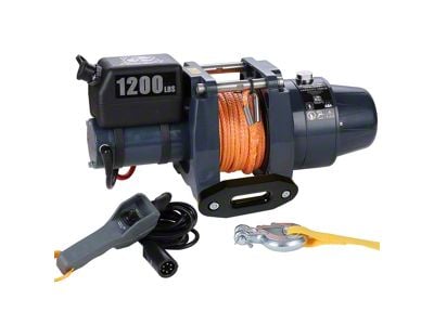Bulldog Winch 1,200 lb. Hoist with Synthetic Rope; 12-Volt (Universal; Some Adaptation May Be Required)