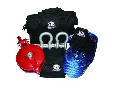 Bulldog Winch 16,000 lb. Winch Rigging and Snatch Block Kit with Recovery Strap; 7-Piece (Universal; Some Adaptation May Be Required)
