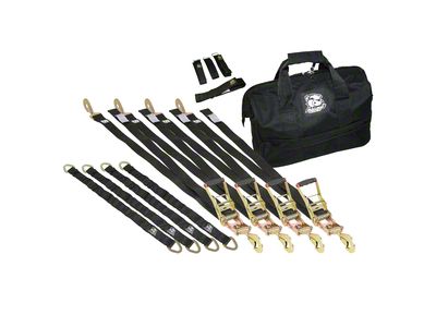 Bulldog Winch 2-Inch x 8-Foot Ratcheting Tie-Down Strap Kit; 13-Piece