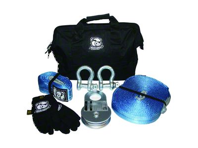 Bulldog Winch 7,000 lb. Winch Rigging and Snatch Block Kit with Recovery Strap; 7-Piece (Universal; Some Adaptation May Be Required)