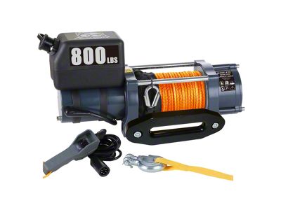 Bulldog Winch 800 lb. Hoist with Synthetic Rope; 12-Volt (Universal; Some Adaptation May Be Required)