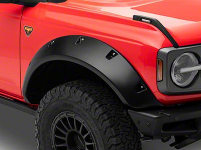 Bushwacker Pocket Style Fender Flares; Front and Rear; Matte Black (21-25 Bronco 4-Door, Excluding Raptor)