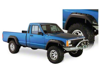 Bushwacker Cut-Out Fender Flares; Front and Rear; Matte Black (84-01 Jeep Cherokee XJ 2-Door)