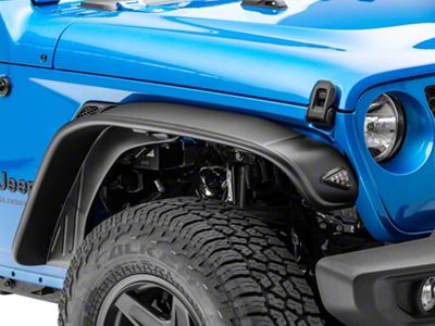 Bushwacker Flat Style Fender Flares; Textured Black (20-25 Jeep Gladiator JT)